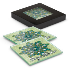 Venice Glass Coaster Set of 2 Square - Full Colour