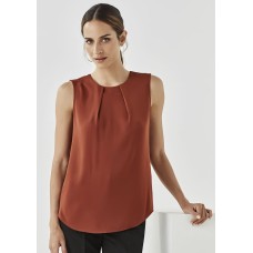 Womens Estelle Sleeveless Pleat Detail Blouse