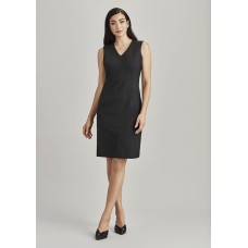 Womens Comfort Wool Stretch Sleeveless V-Neck Dress