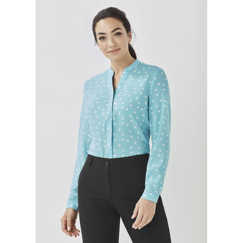 Juliette Womens Spot Print Long Sleeve Blouse