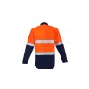 Mens Orange Flame Hi Vis Open Front Spliced Shirt - Hoop Taped