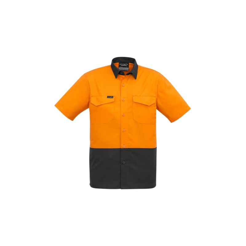 Mens Rugged Cooling Hi Vis Short Sleeve Shirt