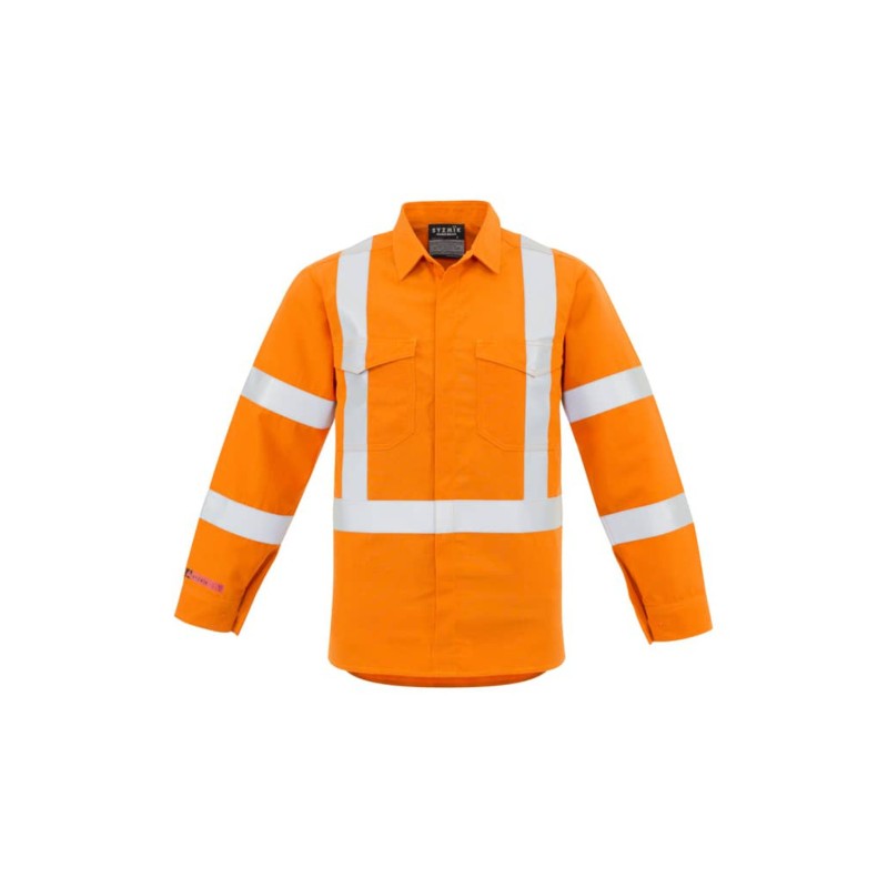 Mens Red Flame Hi Vis X Back Shirt