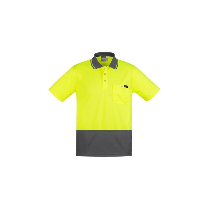 Mens Hi Vis Comfort Back Short Sleeve Polo