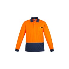 Mens Hi Vis Comfort Back Long Sleeve Polo