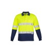 Mens Hi Vis Spliced Long Sleeve Polo - Hoop Taped