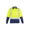 Mens Hi Vis Spliced Long Sleeve Polo - Shoulder Taped